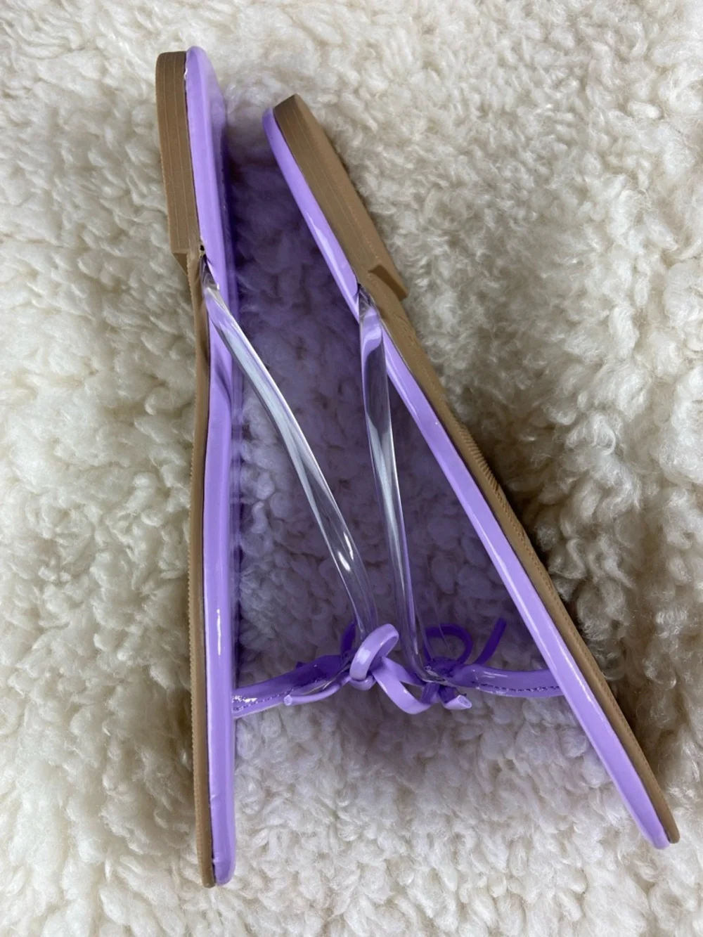 NWOT Seychelles 10 Wish Lost II Patent Bow Thong Sandals Flip Flops Clear Jelly - Picture 5 of 9
